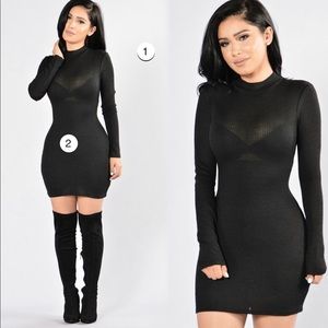 🔥 Black Long Sleeve Dress - S - NWT